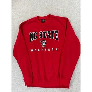 NC‎ State Wolfpack Stitched Logo Campus Crew Sweatshirt (Men's Medium) Red